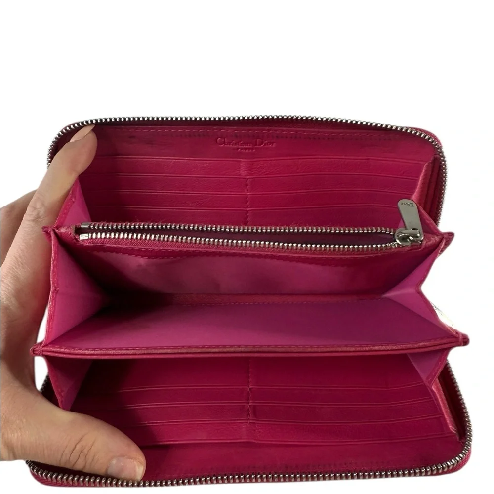 Dior Pink and Black Quilted Wallet